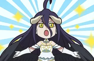 ✨ 67f126c2 Albedo Overlord anime, chibi, female, character whatsapp sticker