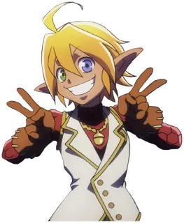😁 799224d3 anime, character, elf, smile, cartoon whatsapp sticker