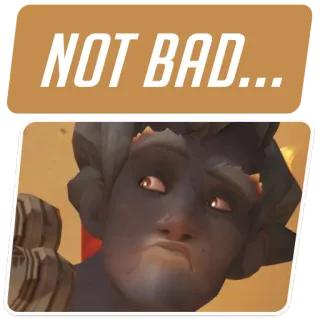 👍 cdbe0186 NOT BAD... permainan video, Overwatch, meme, lumayan, karakter whatsapp sticker