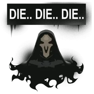 ☠ 0ebf0859 Reaper Overwatch Reaper, Overwatch, Videogame, Personage, Hoodie, Masker whatsapp sticker