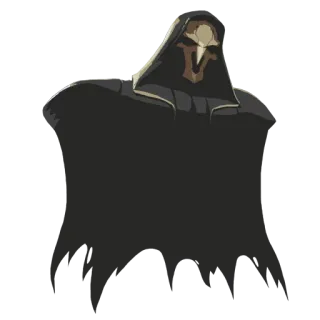 ☠ c343625e Reaper Overwatch Reaper, Overwatch, videogame, personage, figuur met kap, donker whatsapp sticker