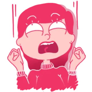 😱 75029f92 phụ nữ, hoạt hình, tức giận, khó chịu, bực bội, sốc, biểu cảm telegram sticker