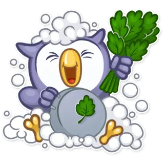 🛁 5ab9b3bd フクロウ, お風呂, 石鹸, パセリ, 可愛い, 漫画 telegram sticker