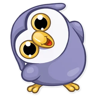 😊 921beff5 漫画, フクロウ, 可愛い, ステッカー, 動物, 鳥, 目 telegram sticker