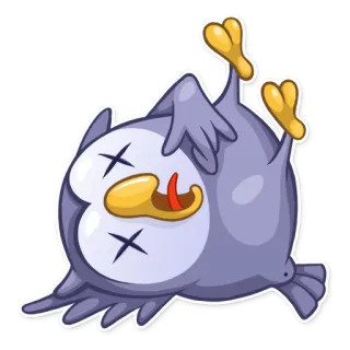 😵 e3b3a8fd フクロウ, 死, 鳥, アニメ, バツ目, ステッカー telegram sticker