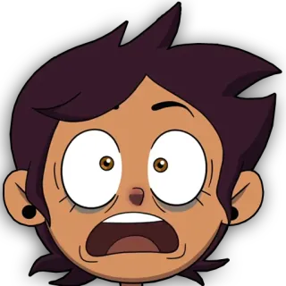 😦 009c9894 Luz Noceda The Owl House desenho animado, assustado, chocado, expressão, animado, The Owl House telegram sticker