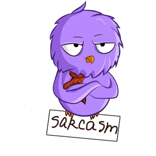 😒 5d6a0296 sarcasm sarkasme, humor, burung, kartun whatsapp sticker