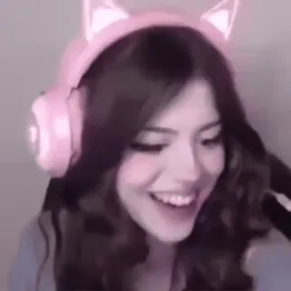 ❤️ f622f9b8 소녀, 게이머, 헤드폰, 고양이 귀, 귀여운 telegram sticker