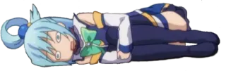 😲 01250b5d Aqua Konosuba Anime, Carino, Sdraiato, Meme, Konosuba, Aqua, Divertente telegram sticker