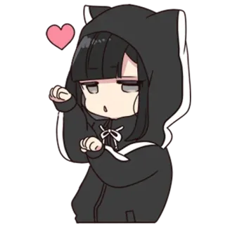 😻 95131b39 Anime, Kawaii, Orecchie da gatto, Chibi, Carino, Ragazza, Cartoni animati telegram sticker