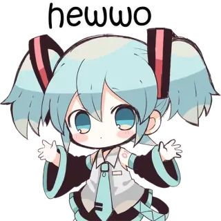 👋 b271f1b8 hewwo anime, carino, ragazza, saluto, illustrazione, cartone animato telegram sticker