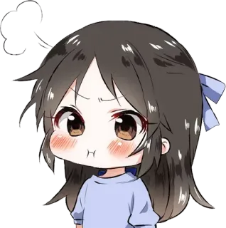 😠 f84ecf24 Anime, Cartone animato, Chibi, Ragazza, Carino telegram sticker