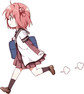 👣 f893efdd Anime, Studentessa, Correndo, Carino, Capelli rosa telegram sticker