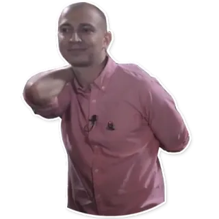 🐽 5a9ae3d3 男人, 人, 粉色衬衫, 贴纸 telegram sticker