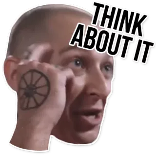 🤔 9bed43e6 THINK ABOUT IT 思考, 男人, 表情包, 思考中, 搞笑 telegram sticker