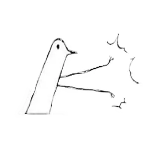 👏 488b31f1 ptak, prosty, rysunek, zwierzę, minimalistyczny whatsapp sticker