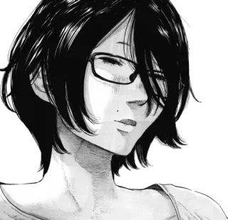 😕 94988dcc okulary, kobieta, anime, dziewczyna, manga whatsapp sticker