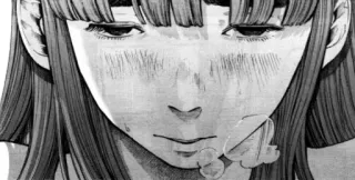 😔 e894e5e0 manga, dziewczyna, smutny, portret, czarno-biały whatsapp sticker