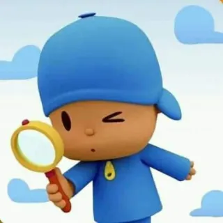🧐 ab29a92c Pocoyo Cartone animato, Bambino, Lente d'ingrandimento, Blu, Animato whatsapp sticker