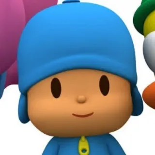 🙂 c03bce13 Pocoyo cartone animato, bambini, blu, ragazzo whatsapp sticker