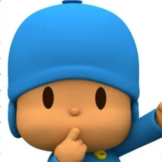 🤭 e420999f Pocoyo cartone animato, animato, bambino, blu, ragazzo whatsapp sticker