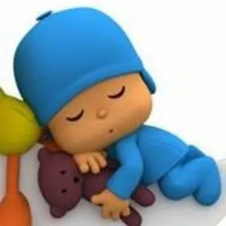 💤 e8e88886 Pocoyo cartone animato, dormire, carino, bambino, orsacchiotto whatsapp sticker