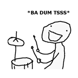 😜 706701d2 BA DUM TSSS drum, drummer, lelucon, humor, gambar tongkat whatsapp sticker