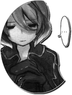💬 5870d225 ... Anime, Manga, Personnage, Monochrome, Triste telegram sticker