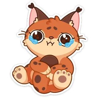 😭 9169f39e Luchs, Katze, weinend, traurig, Tier, niedlich telegram sticker