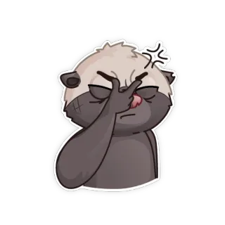 🤯 4d72f992 énervé, dessin animé, animal, mignon, frustré telegram sticker