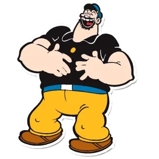 😂 187ec719 Bluto Popeye Мультфильм, Грубиян, Антагонист, Моряк Папай, Моряк telegram sticker