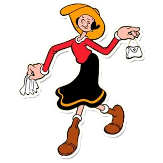 💃 6bff1ffd Olive Oyl мультфильм, Олив Ойл, Popeye, персонаж, женщина telegram sticker