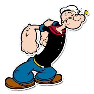 😠 9ccb6ef2 Popeye мультфильм, моряк, Попай, шпинат, мускул telegram sticker