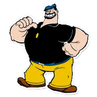 😅 e5e1641f Bluto Popeye мультфильм, антагонист, Попай, Брут, мускулы telegram sticker