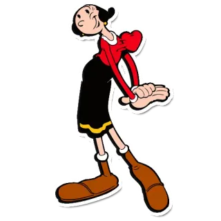 ❤ f0c92ccd Olive Oyl Popeye мультфильм, Олив Ойл, Попай, женщина telegram sticker