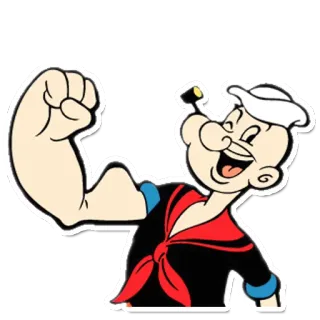 💪 fe6a2e6c Popeye мультфильм, моряк, шпинат, Попай, мультяшный telegram sticker