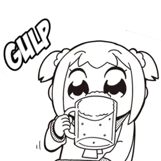 🍺 b80072f8 GULP Łyk, Picie, Anime, Kreskówka telegram sticker