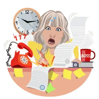 🏗️ fadb9a11 BOSS 바쁜, 스트레스, 사무실, 업무, 비즈니스, 마감, 압도 telegram sticker