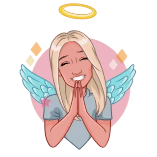 👼 77c321b9 malaikat, aura, sayap, doa, kartun, wanita, pirang, spiritual telegram sticker