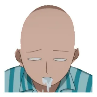 🤣 be652ea6 Saitama One Punch Man anime, saitama, one punch man, sleepy, bored telegram sticker