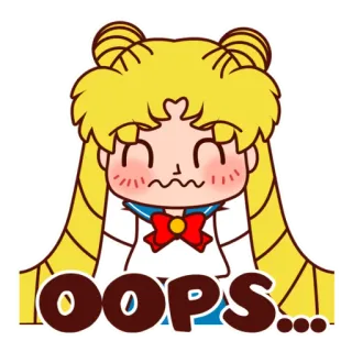 🤣 356f7cdc Sailor Moon OOPS... 动漫, 卡通, 可爱, 漫画, 哎呀, 美少女战士 telegram sticker