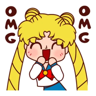 🤣 5f9ad2b6 Sailor Moon OMG 动漫, 卡通, 美少女战士, 卡哇伊, 可爱, OMG telegram sticker