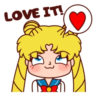 🤣 99d9dbad Sailor Moon LOVE IT! 动漫, 卡通, 爱, 心, 可爱, 美少女战士 telegram sticker
