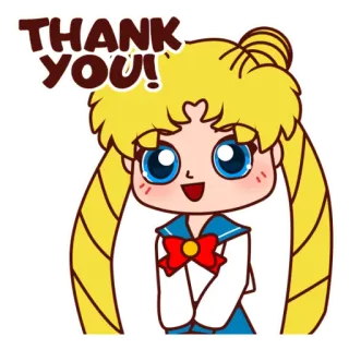 🤣 9f20cc37 Sailor Moon THANK YOU! 谢谢, 美少女战士, 动漫, 问候, 卡哇伊, 可爱 telegram sticker