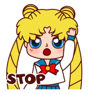 🤣 d3a3dada Sailor Moon STOP 动漫, 卡通, 美少女战士, 停止, Q版 telegram sticker