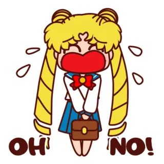 🤣 df07420c Sailor Moon OH NO! 动漫, 卡通, 悲伤, 惊慌, 糟糕, 美少女战士 telegram sticker