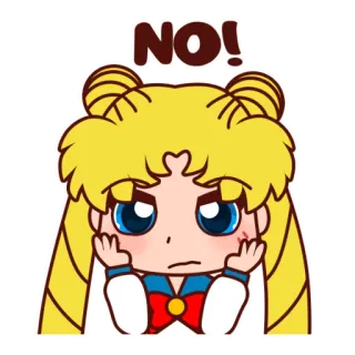 🤣 fc0f6a08 Sailor Moon NO! 动漫, 卡通, 拒绝, 不, 美少女战士 telegram sticker
