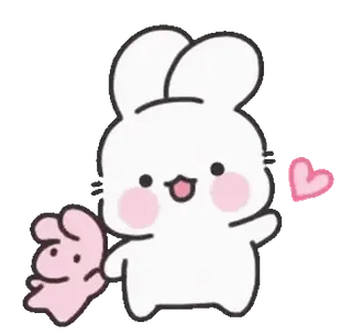 😊 20241700 милый, кролик, каваий, животное, сердце whatsapp sticker