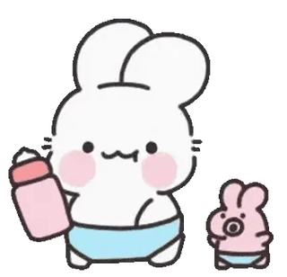 😊 4eb40e1c малыш, милый, кролик, соска, подгузник whatsapp sticker