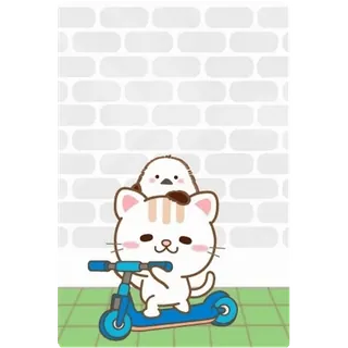 😊 5c79aa81 gato, scooter, lindo, animal, kawaii telegram sticker